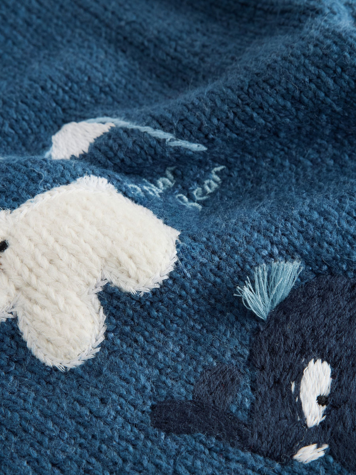 Navy Blue Arctic Character Knitted Crew Neck Jumper (3mths-7yrs)