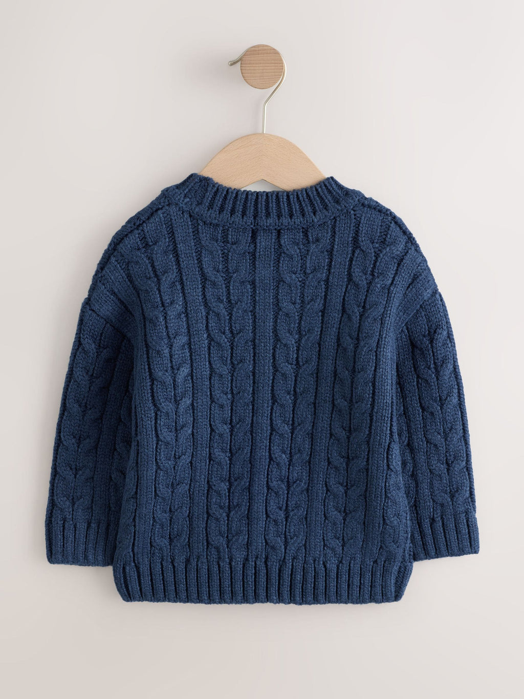 Navy Cable Knit Crew Neck Jumper (3mths-7yrs)