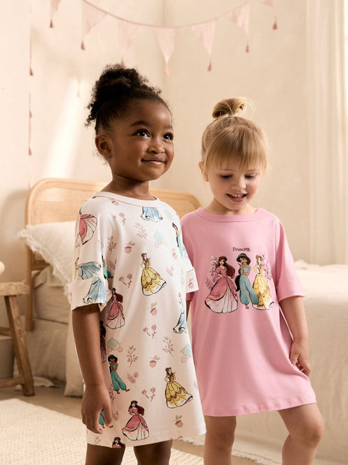 Pink/White Princess Nighties 2 Pack (2-12yrs)