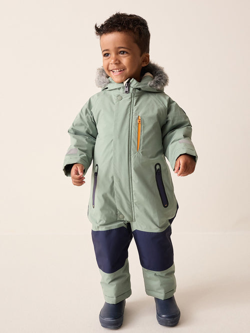 Sage Green Wadded Waterproof Snowsuit (3mths-7yrs)
