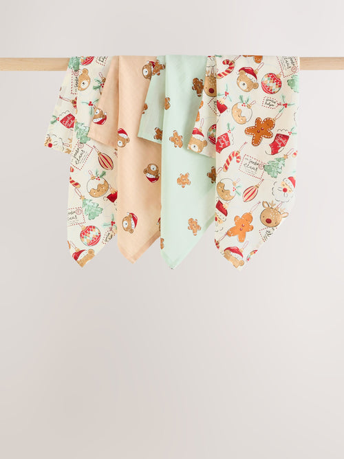 Character Bauble Baby Muslins Cloths 4 Pack