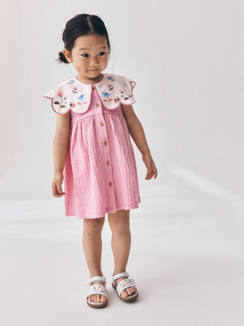 Pink Collared Summer Dress (3mths-7yrs)
