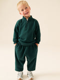 Green Soft Touch Half Zip Neck Sweat Top (3mths-7yrs)