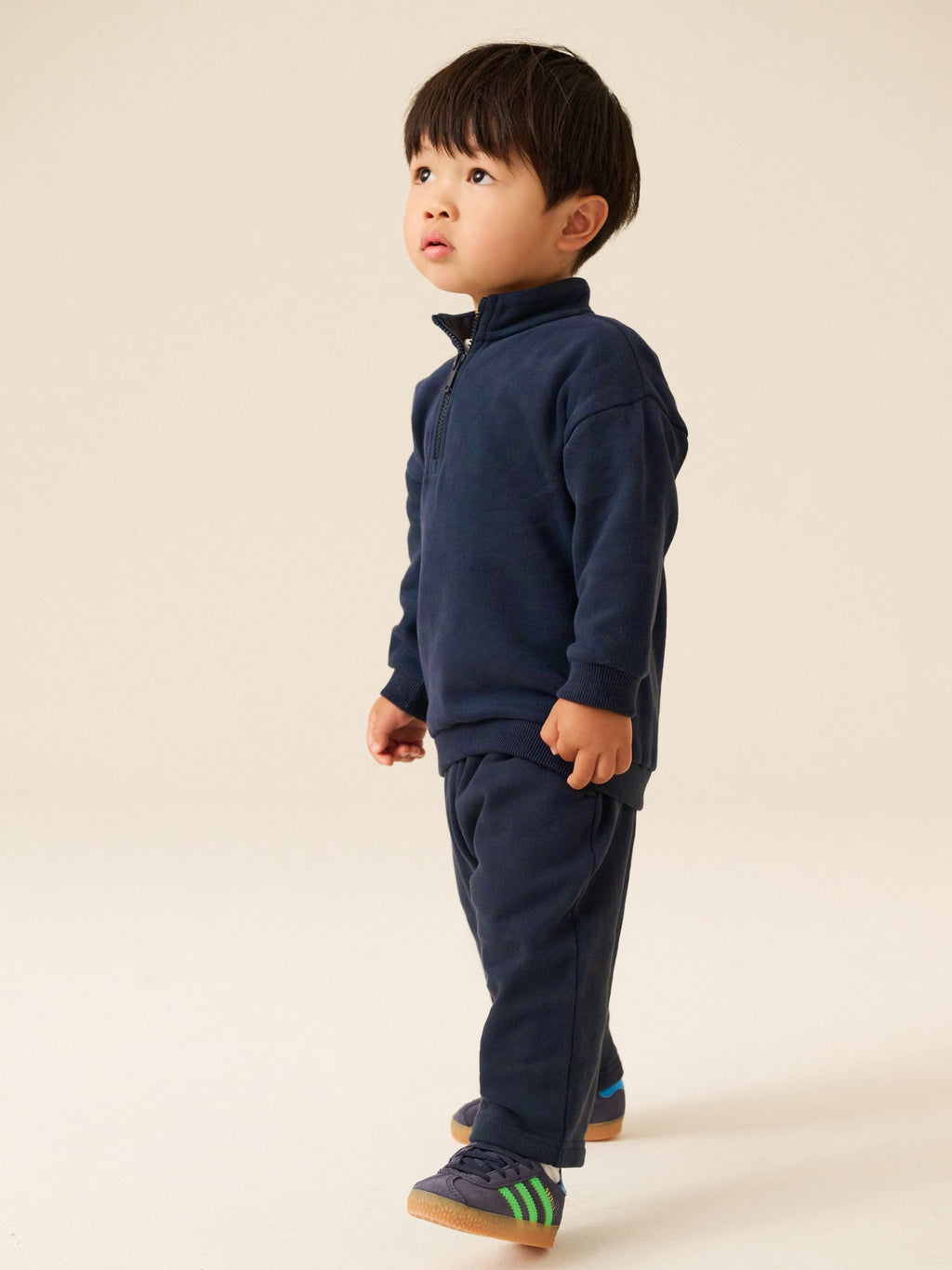 Navy Soft Touch Half Zip Neck Sweat Top (3mths-7yrs)