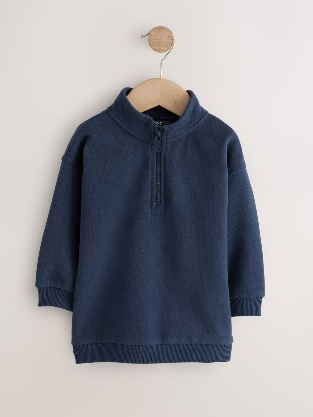 Navy Soft Touch Half Zip Neck Sweat Top (3mths-7yrs)