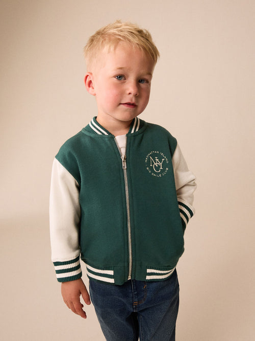 Green Jersey Bomber Jacket (3mths-7yrs)