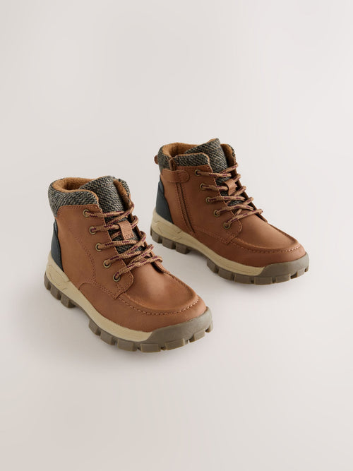 Tan Brown Standard Fit (F) Lace-up Walking Boots