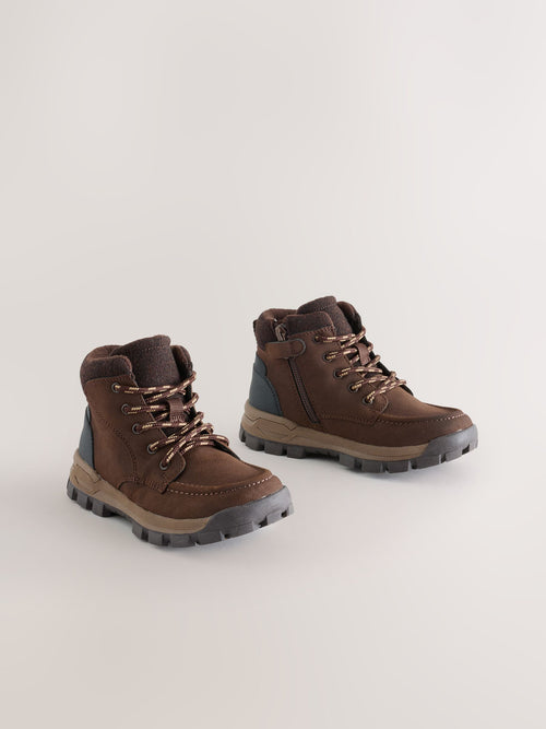 Chocolate Brown Standard Fit (F) Lace-up Walking Boots