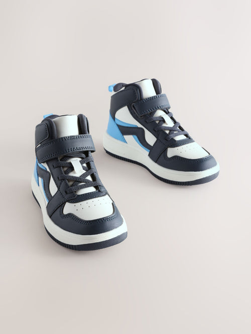 White/Blue High Top Trainers