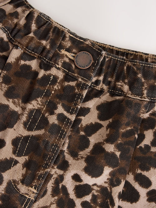 Animal Print Cargo Barrel Jeans (3-16yrs)