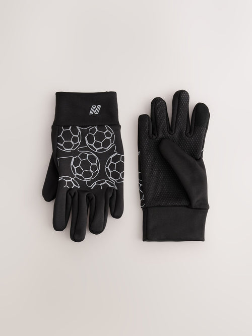 Black Football Sports Gloves (3-16yrs)