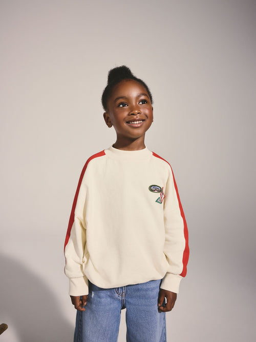 Ecru Ski Badge Oversized Sweatshirt (3-16yrs)