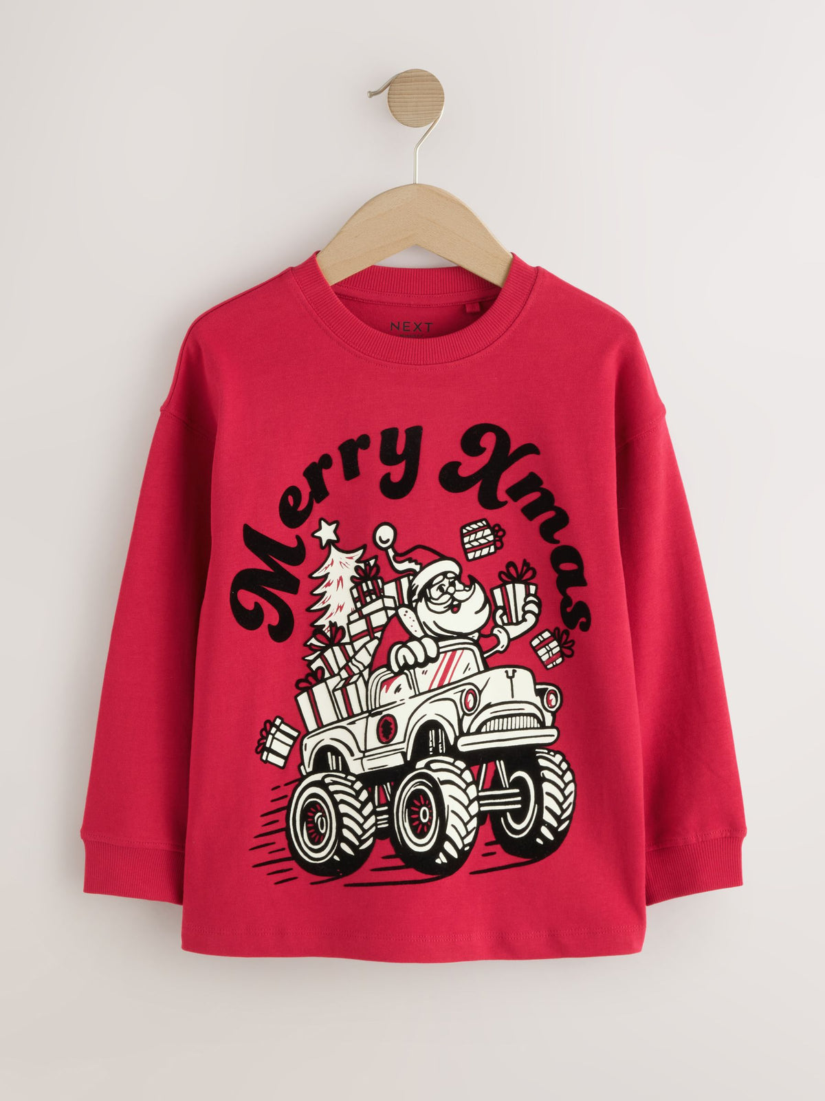 Red Santa Long Sleeve Christmas T-Shirt (3-16yrs)