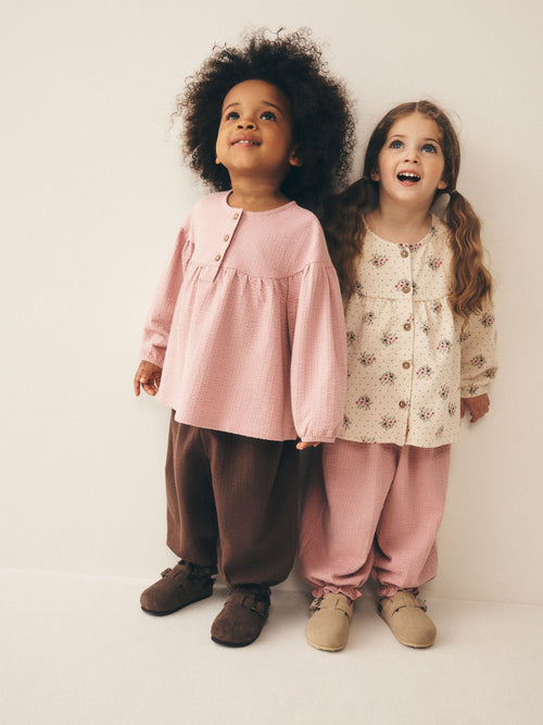 Pink Long Sleeve Blouse and Bloomer Trousers 4 Pack (3mths-7yrs)