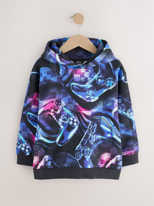 Blue/Black Digi Controller Regular Fit Older Graphic Print Hoodie (3-16yrs)