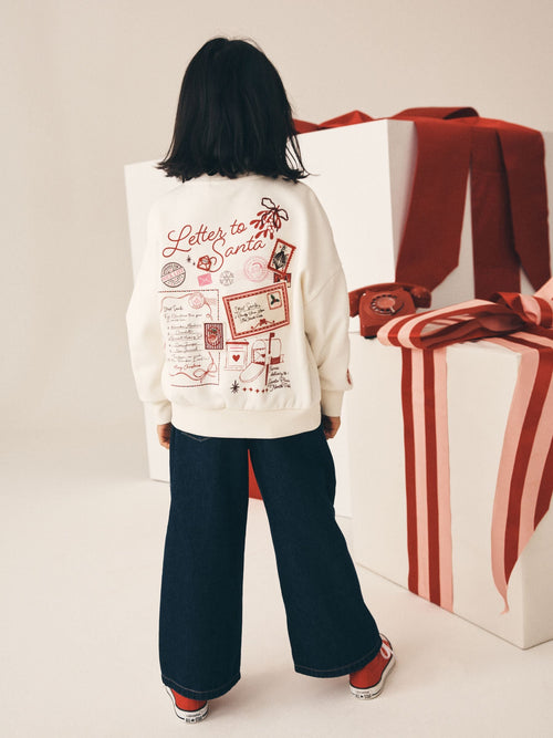 Cream Christmas Letter to Santa Sweatshirt (3-16yrs)