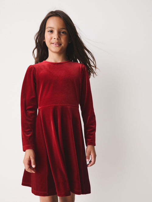 Red Velvet Skater Dress (3-16yrs)