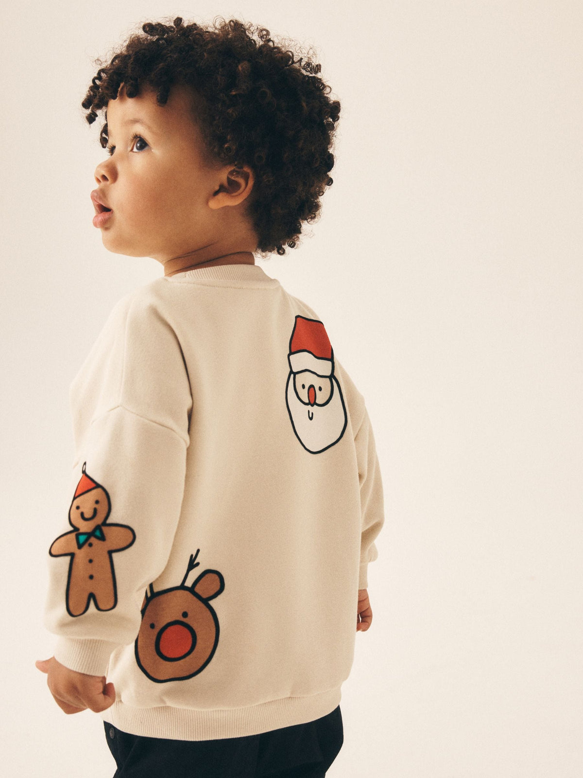 Ecru Christmas Crew Neck Sweat Top (3mths-7yrs)