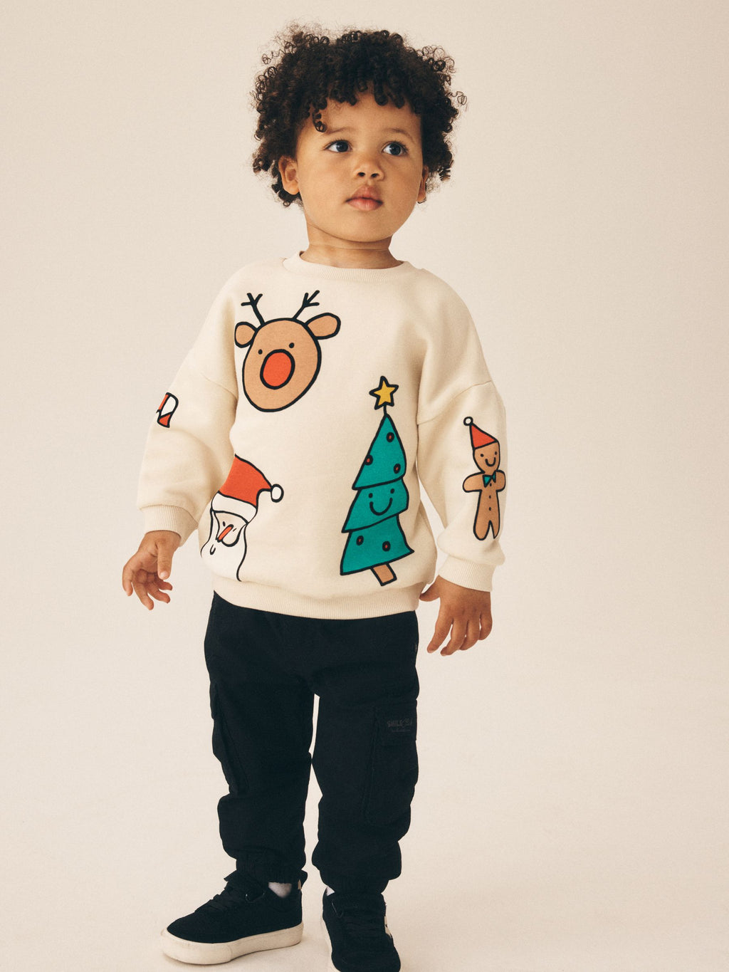 Ecru Christmas Crew Neck Sweat Top (3mths-7yrs)