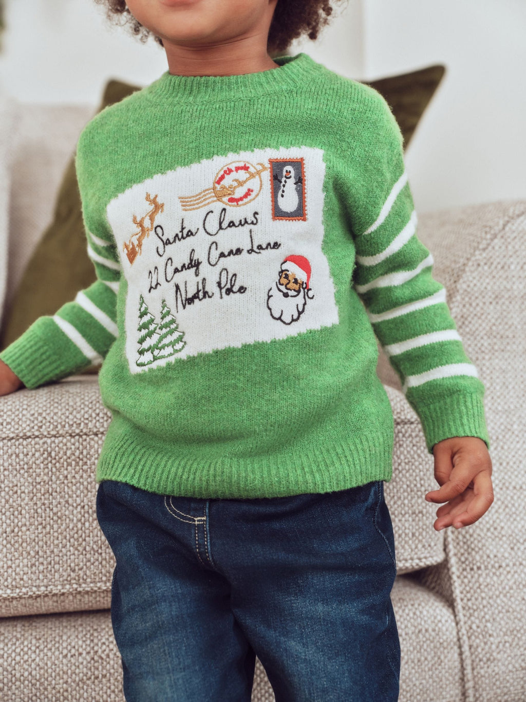 Green Christmas Crew Neck Jumper (3mths-10yrs)