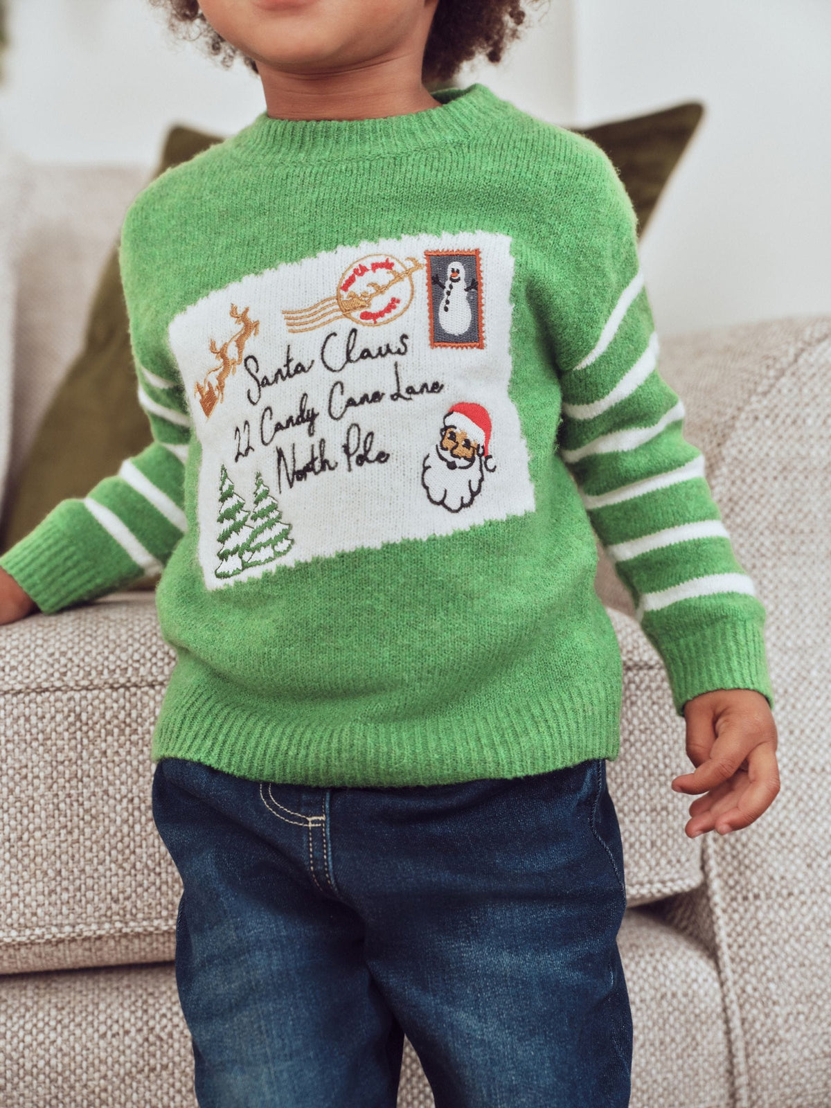 Green Christmas Crew Neck Jumper (3mths-10yrs)