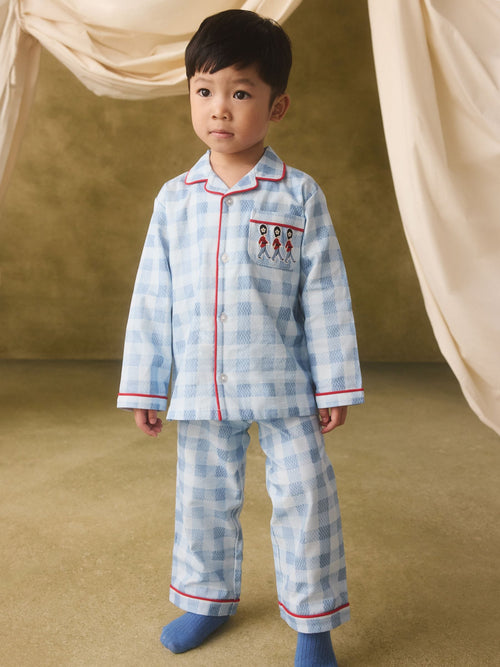 Blue Cath Kidson Gingham Single Button Through Pyjamas