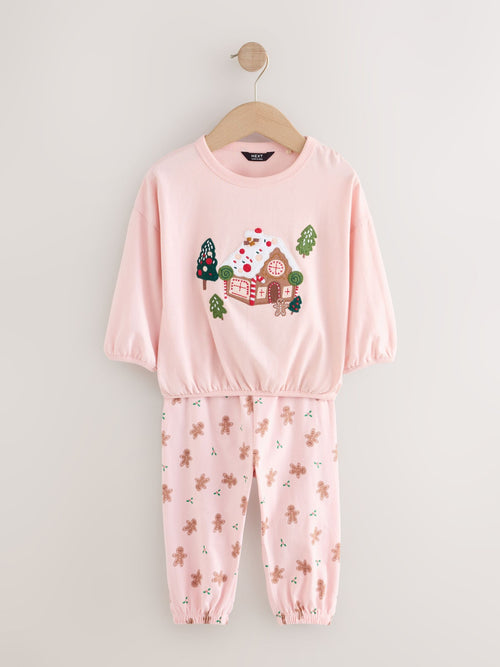 Pink Joggers Christmas Pyjama (9mths-12yrs)