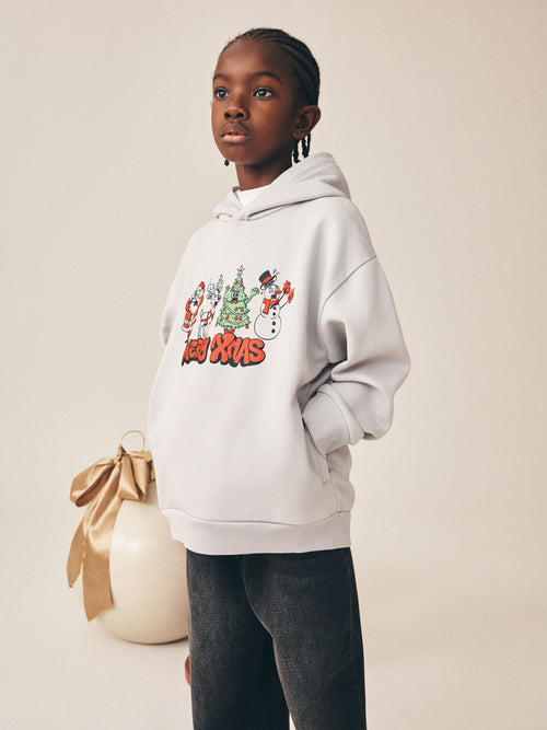 Grey Christmas Sweatshirt Hoodie (3-16yrs)