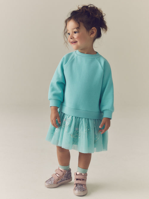 Ecru Moon Long Sleeve Sweat Dress (3mths-7yrs)