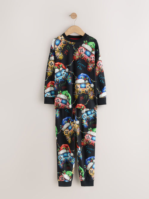 Black Novelty Gamer Christmas Pyjamas Set (3-16yrs)
