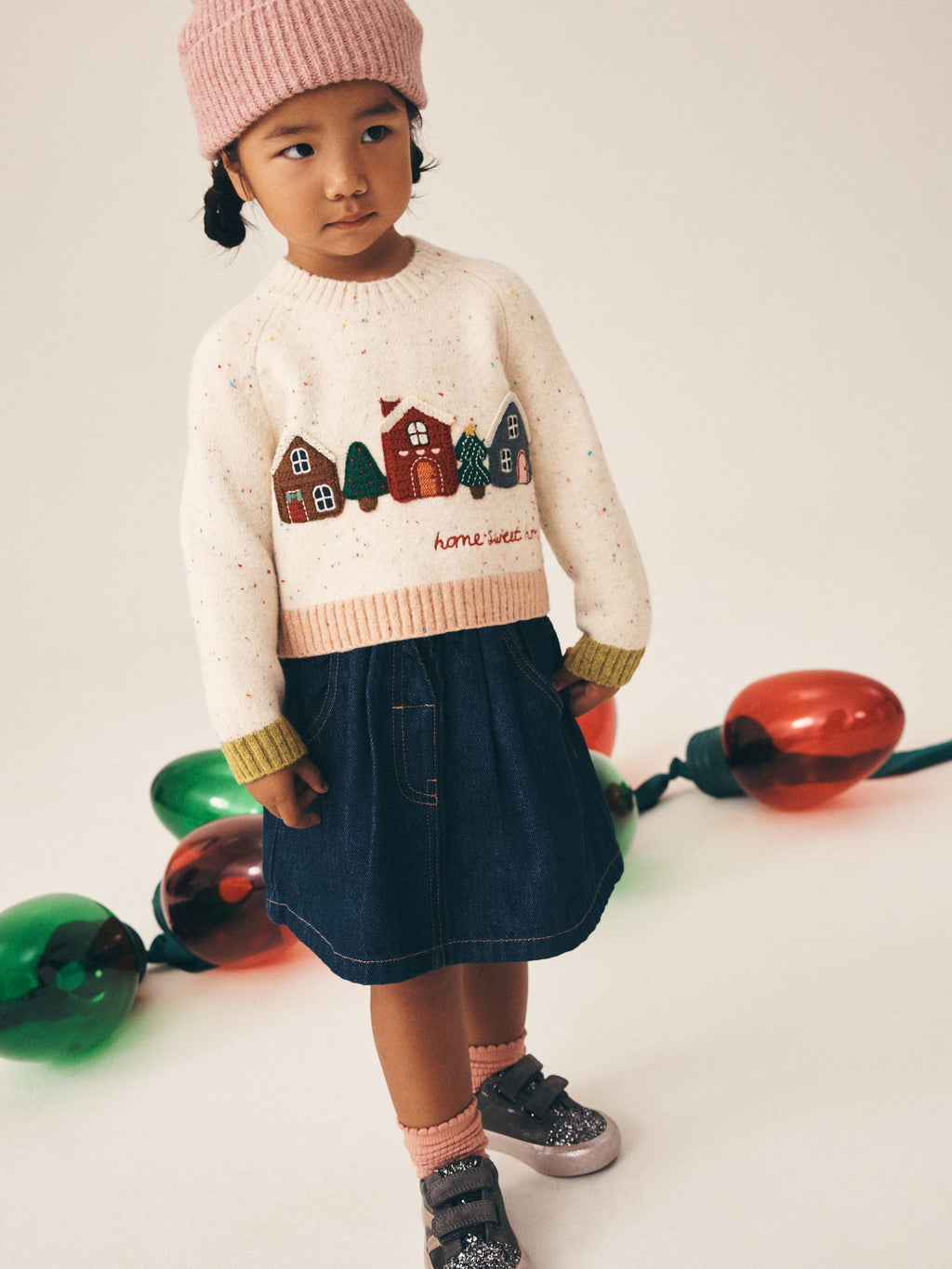 Ecru Home Sweet Home Christmas Jumper (3mths-7yrs)