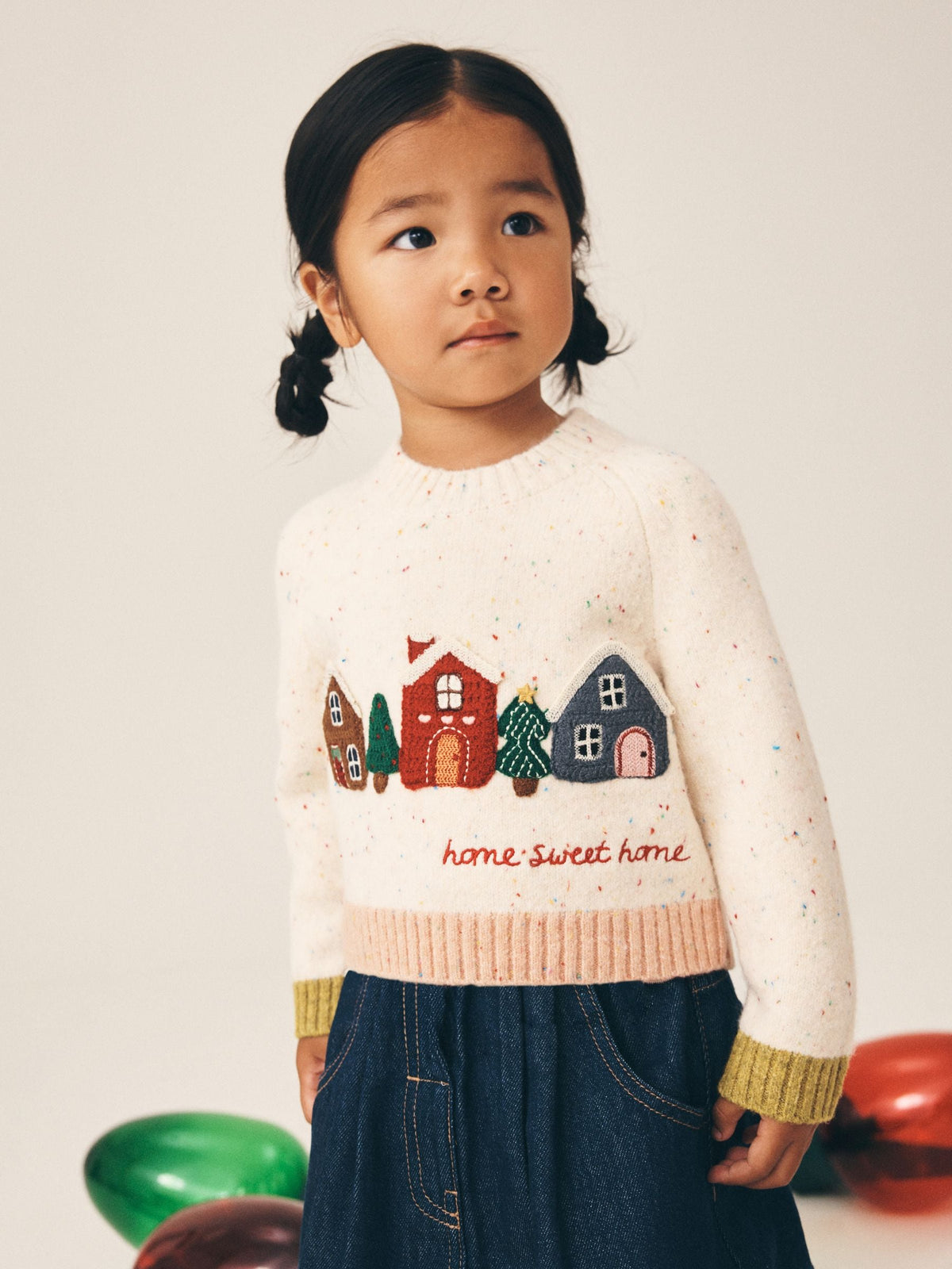Ecru Home Sweet Home Christmas Jumper (3mths-7yrs)