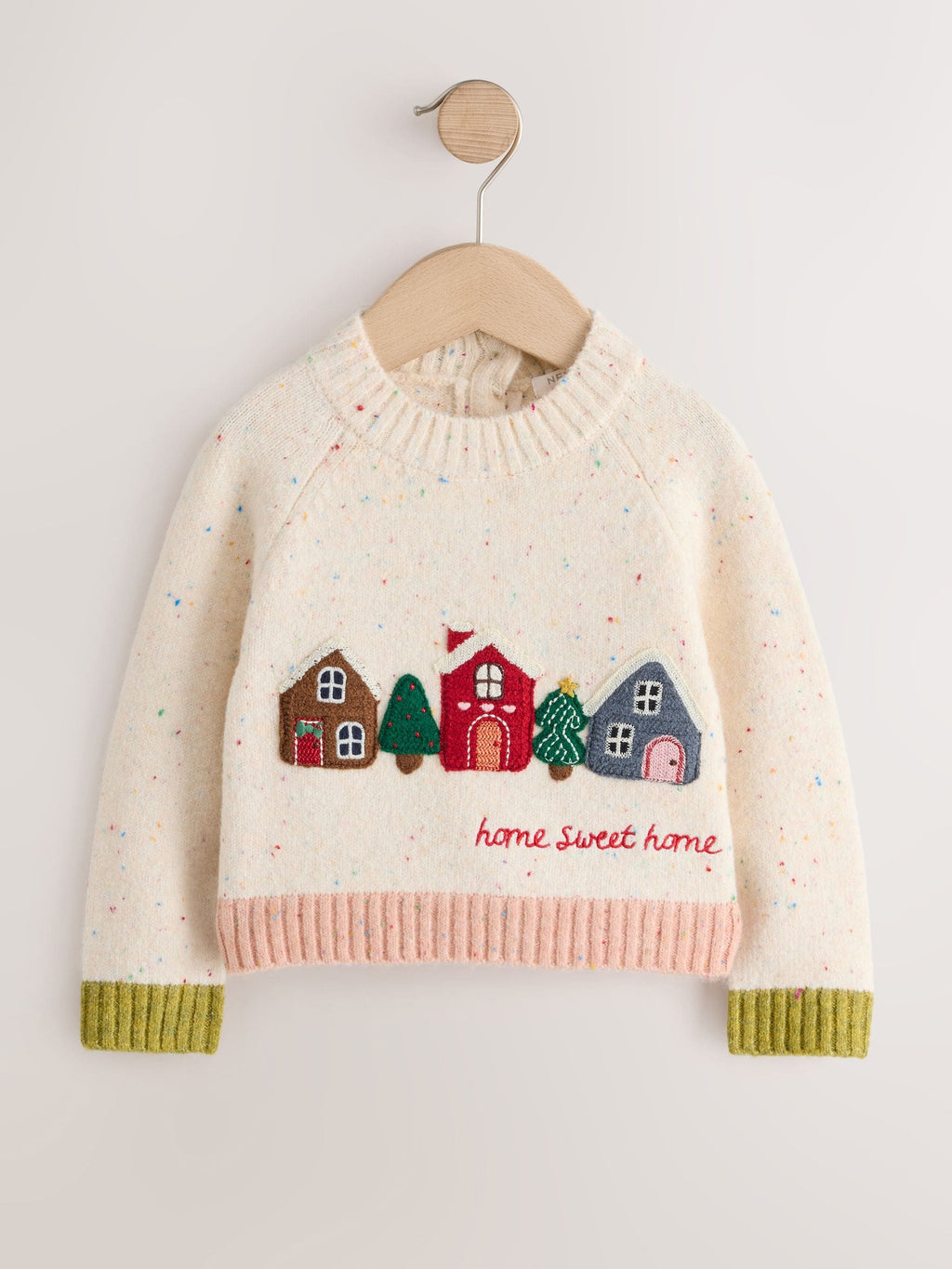 Ecru Home Sweet Home Christmas Jumper (3mths-7yrs)