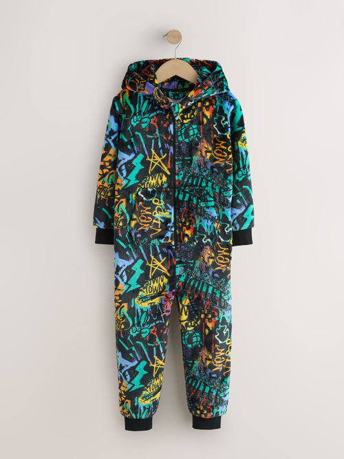 Multi Bright Grafitti Fleece All-In-One (3-16yrs)