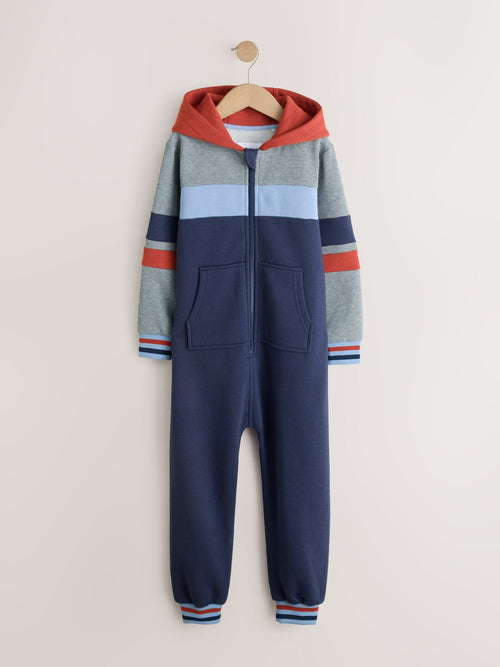 Blue/Grey Colourblock Fleece All-In-One (3-16yrs)