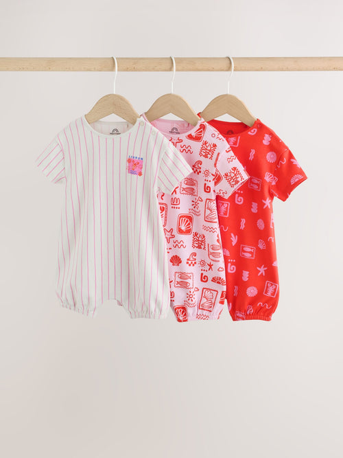 Pink and Red Lobster Printed T-Shirt Baby Romper