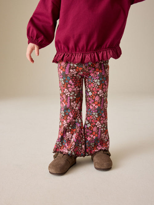 Choco Ditsy Rib Flare Leggings (3mths-7yrs)