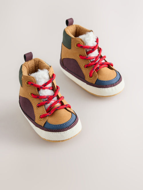 Tan Brown Lace Up Baby Hiker Boots (0-2mths)