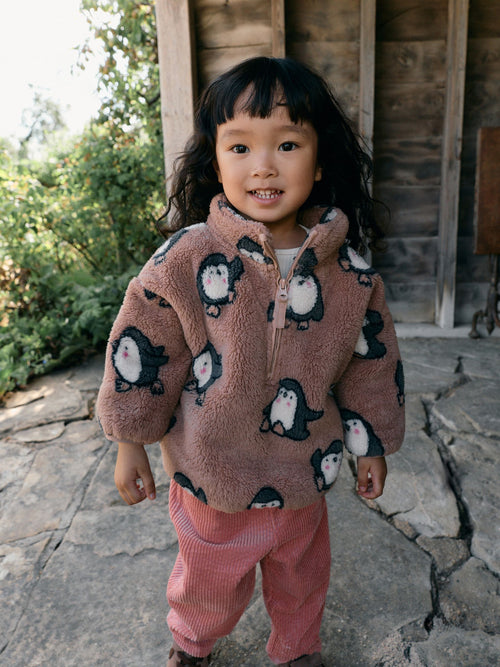 Brown Penguin Half Zip Fleece (3mths-7yrs)