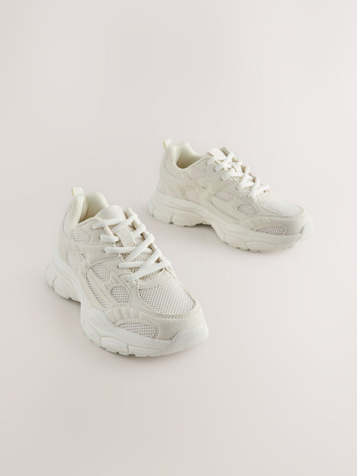 Neutral Standard Fit (F) Chunky Lace-Up Trainers