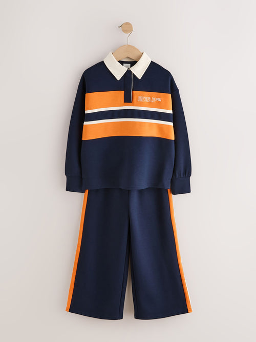 Navy Rugby Top And Joggers Set (3-16yrs)