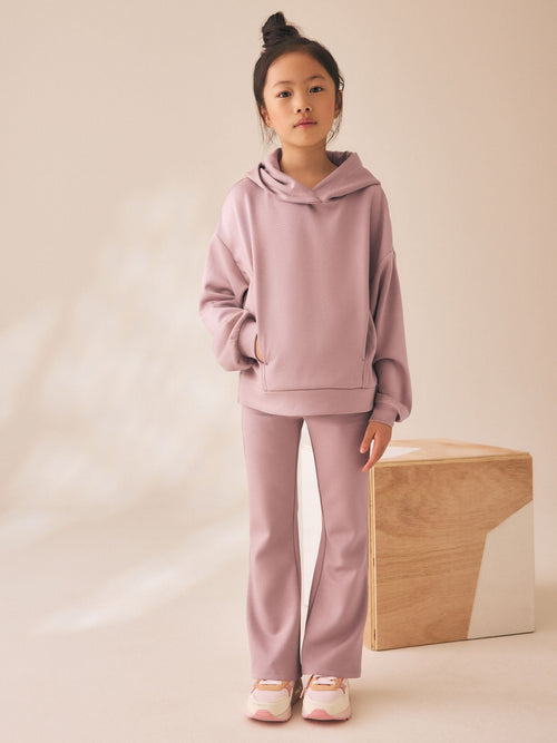 Dusky Pink Hoodie And Kick-Flare Set (3-16yrs)