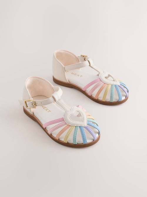Multi Pastel Wide Fit (G) Fisherman Heart Occasion Sandals
