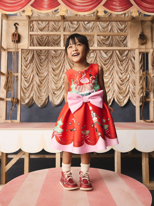 Chrismas Red Cath Kidston Scuba Bow Dress (3mths-7yrs)