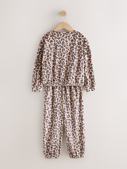 Animal Print Cosy Fleece Pyjamas (3-16yrs)