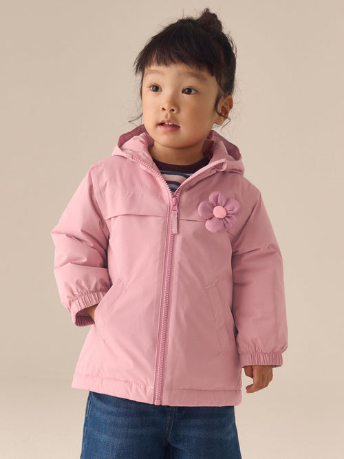 Pink Flower Waterproof Padded Coat (6mths-7yrs)