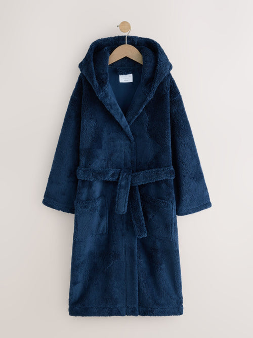 Navy Long Fleece Robe (9-16yrs)
