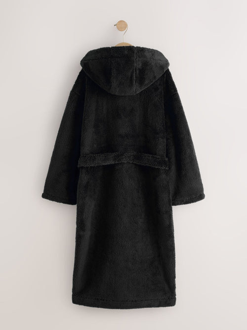 Black Long Fleece Robe (9-16yrs)