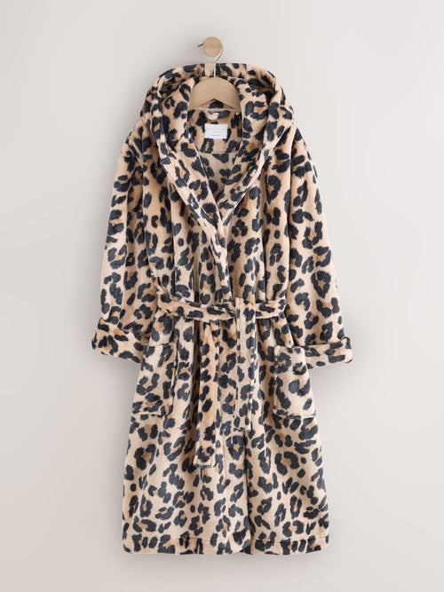 Leapord Print Long Dressing Gown (7-16yrs)