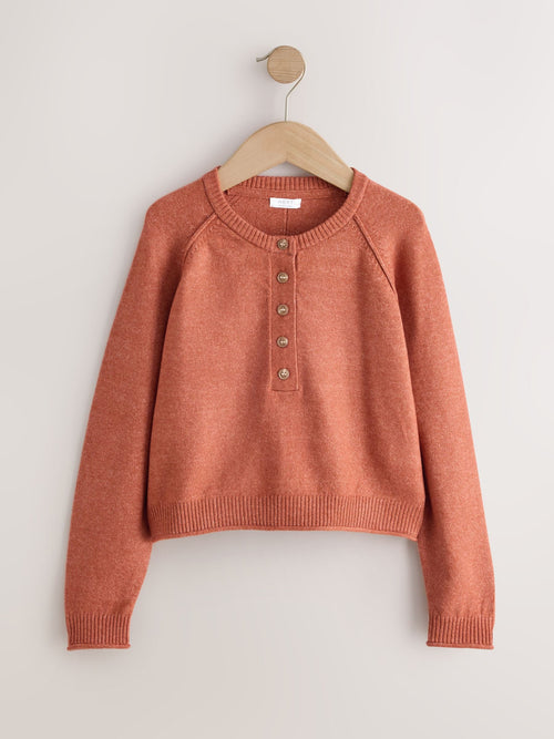 Rust Brown Henley Jumper (3-16yrs)